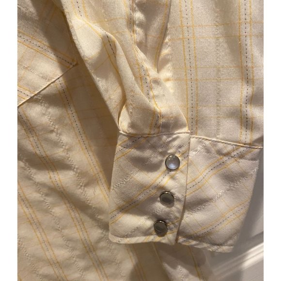 Prior Imperial Westerns, Western Style Long Sleeve Shirt size 16/35 Yellow Pearl - Picture 5 of 6